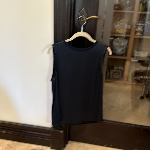 Tank Top in Navy Silk by Vince - Picture 2 of 2